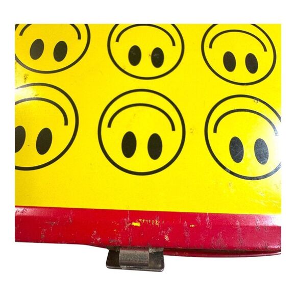 Vintage Yellow Red Smiley Face Metal G Whiz Lunchbox With Matching Thermos READ - Picture 5 of 15